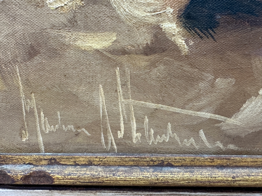 Original Still Life Oil Painting On Canvas Signed Lower Left Signature Illegible 23.5 X 16 Framed 28.5 X 21 [Photo 8]