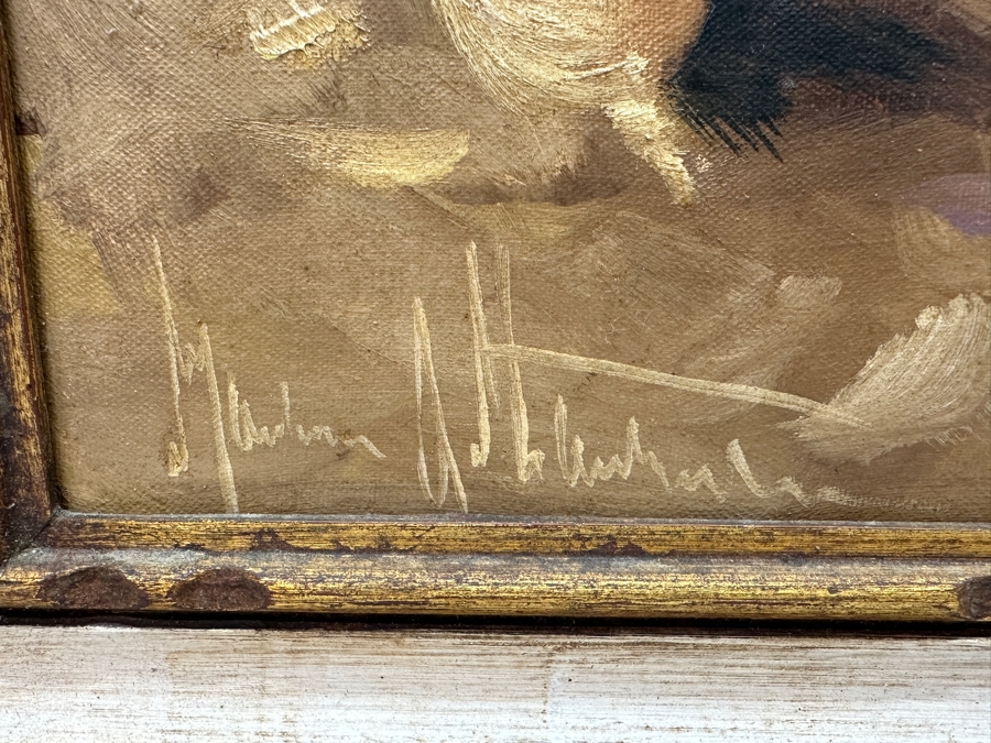 Original Still Life Oil Painting On Canvas Signed Lower Left Signature Illegible 23.5 X 16 Framed 28.5 X 21 [Photo 7]