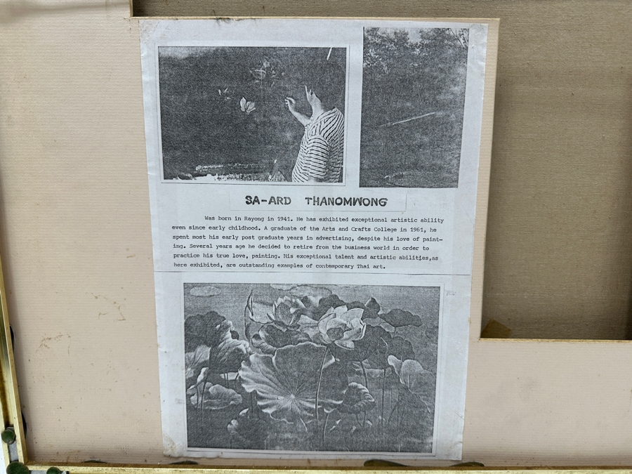 Saard (Sa-ard) Thanomwong (B. 1941, Thailand) Original Oil Painting On Canvas The Paddy Fields With Cubist Influence Signed Lower Left Dated 1986 29.5 X 20 [Photo 8]