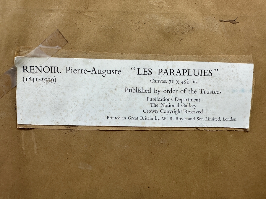 Pierre-Auguste Renoir (1841-1919) 'Les Parapluies' Print Published By The National Gallery London, England Framed 23.5 X 33.5 [Photo 9]