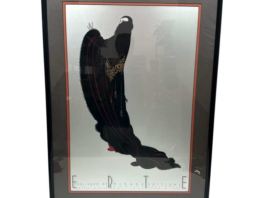 Erte 'Soiree' Romain De Tirtoff Print Published In 1980 By Mirage Editions Santa Monica, CA Gold & Cook Framed 26.5 X 37