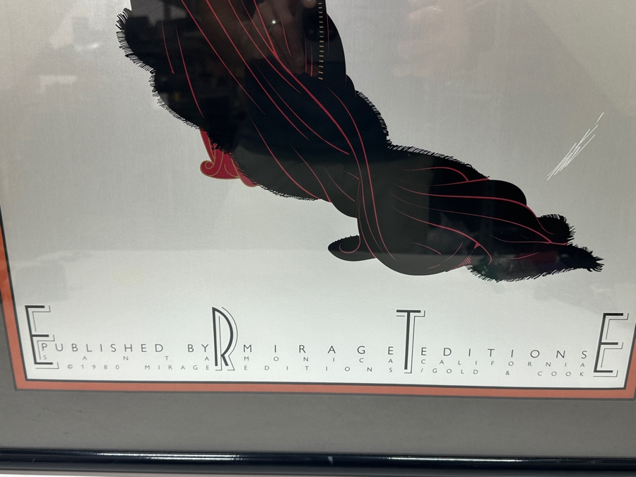 Erte 'Soiree' Romain De Tirtoff Print Published In 1980 By Mirage Editions Santa Monica, CA Gold & Cook Framed 26.5 X 37 [Photo 4]