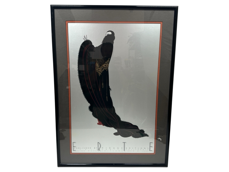 Erte 'Soiree' Romain De Tirtoff Print Published In 1980 By Mirage Editions Santa Monica, CA Gold & Cook Framed 26.5 X 37 [Photo 2]