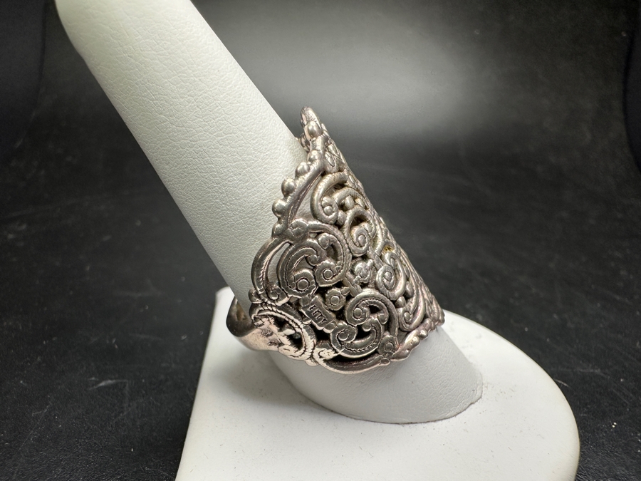 Pair Of Sterling Silver Rings Size 9 & 10 13.1g [Photo 5]