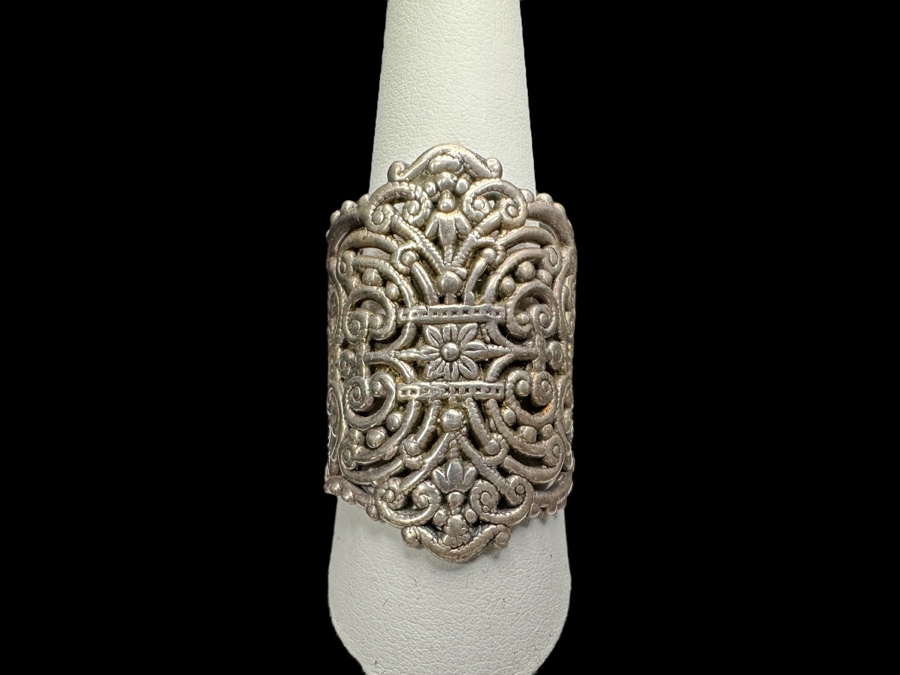 Pair Of Sterling Silver Rings Size 9 & 10 13.1g [Photo 2]