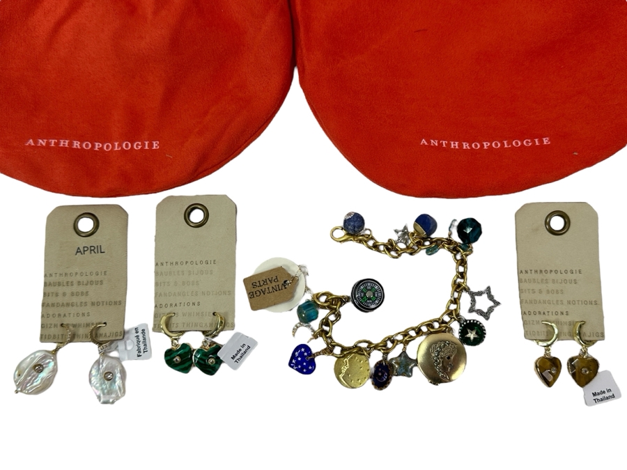 New Lot of (3) Anthropologie Earrings and Bracelet  [Photo 1]