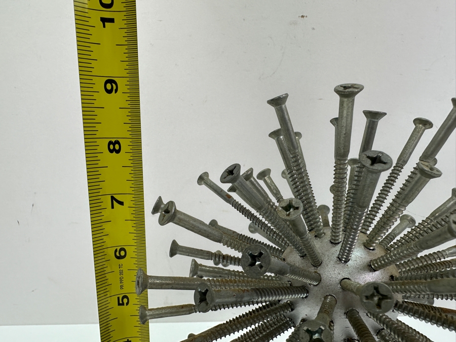 Spherical Screws Sculpture On Wooden Base 9H [Photo 5]