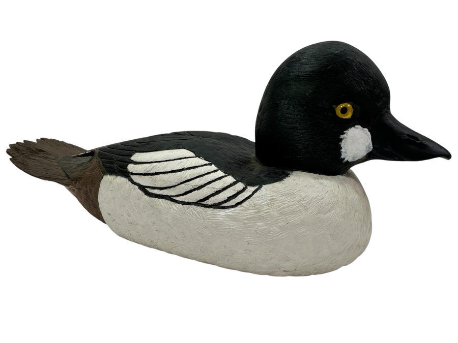 Goldeneye Drake Wooden Duck Signed G. Thomsen 12'W x 5.5'H [Photo 1]