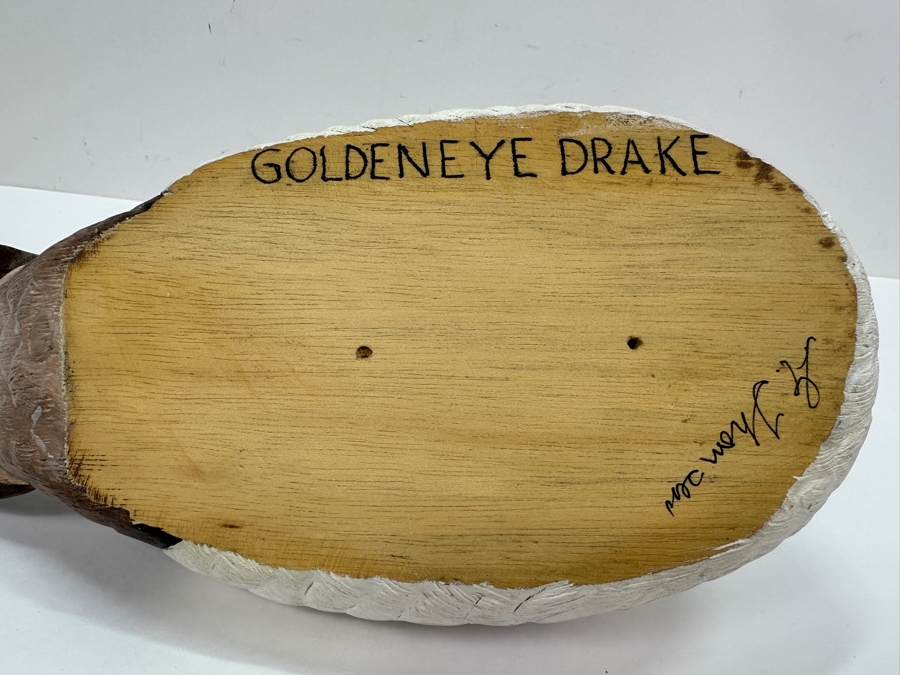 Goldeneye Drake Wooden Duck Signed G. Thomsen 12'W x 5.5'H [Photo 9]