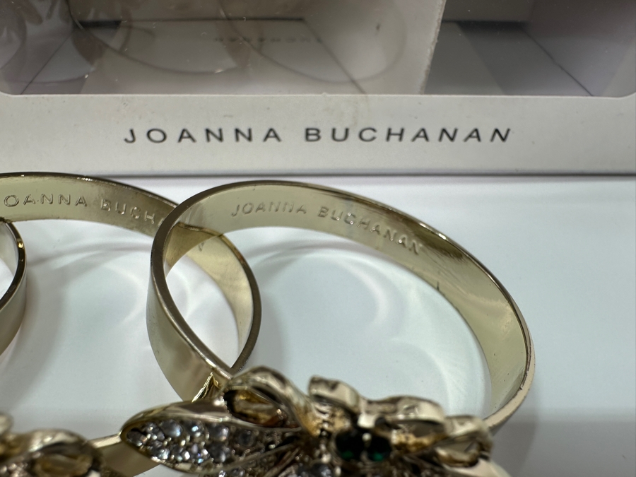 (12) Joanna Buchanan Stripey Bee Skinny Napkin Rings With Original Boxes [Photo 5]