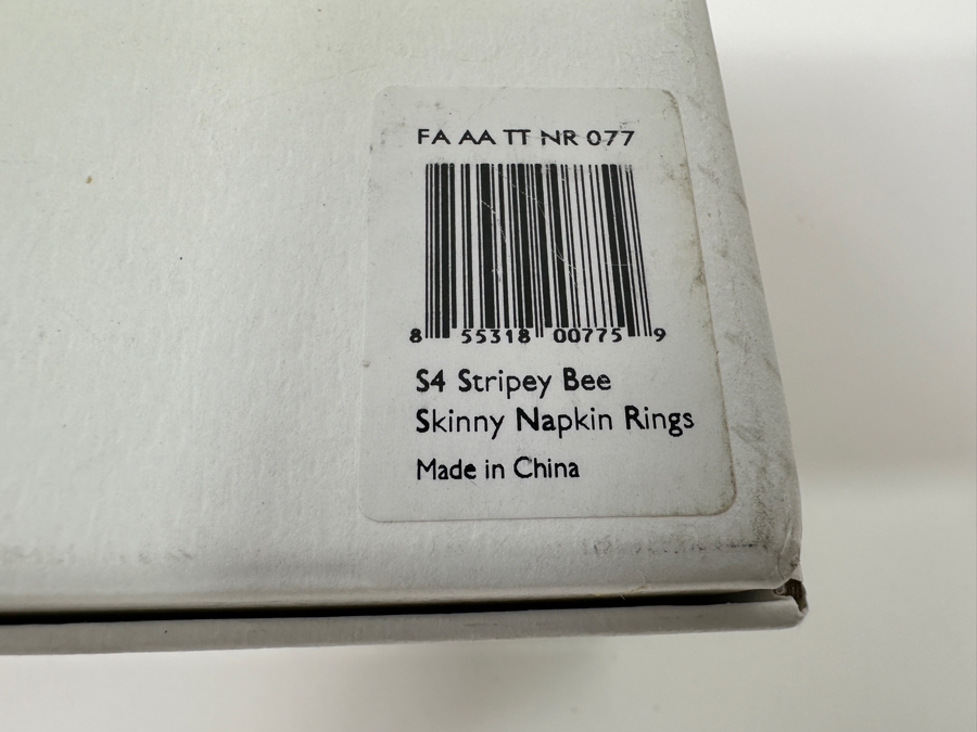 (12) Joanna Buchanan Stripey Bee Skinny Napkin Rings With Original Boxes [Photo 6]