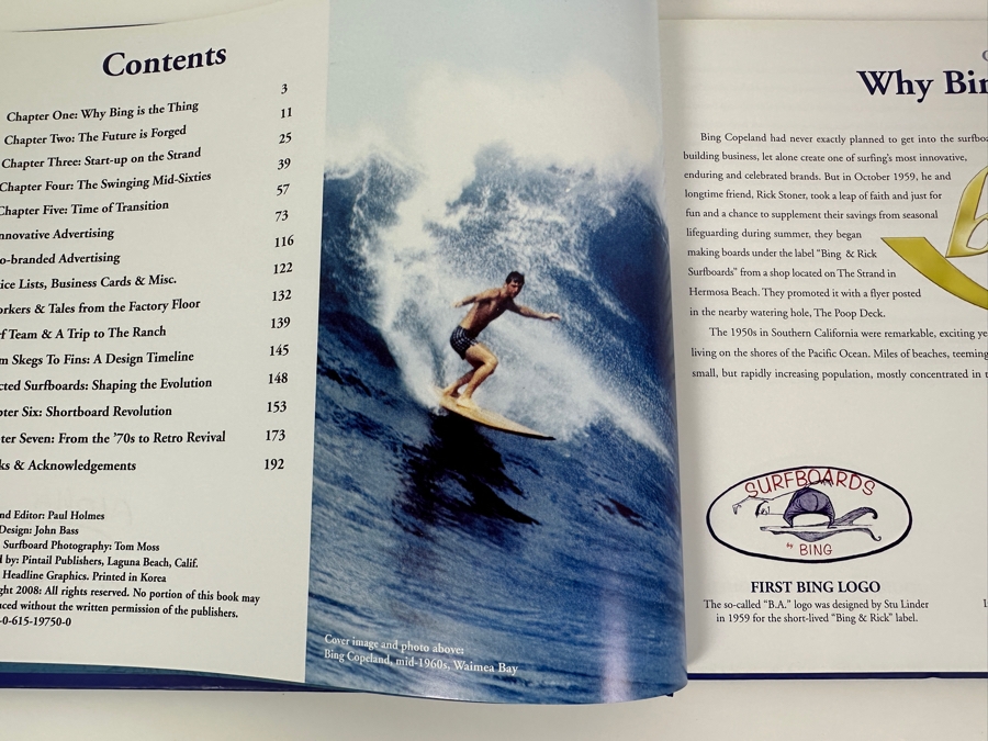Signed Hardcover Book Bing Surfboards Signed By Bing & Paul Holmes [Photo 6]