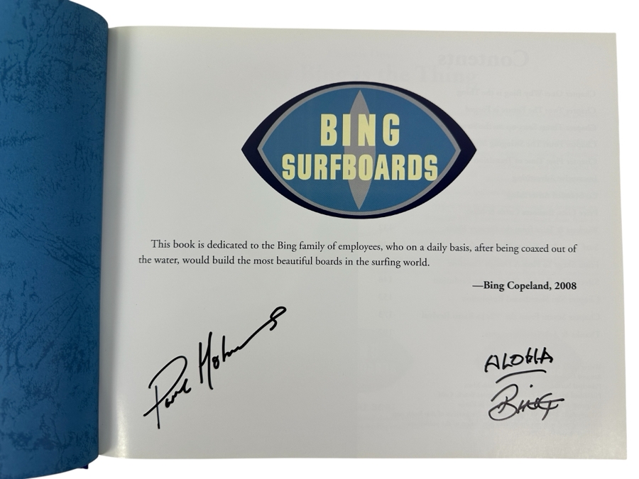 Signed Hardcover Book Bing Surfboards Signed By Bing & Paul Holmes [Photo 2]