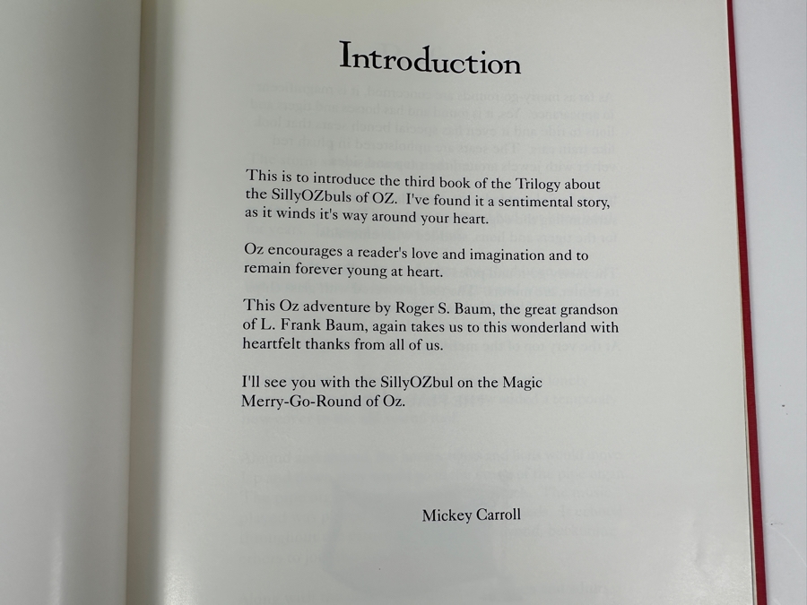 Signed Roger S. Baum Hardcover Book The Silly Ozbul Of Oz And The Magic Merry-Go-Round [Photo 6]
