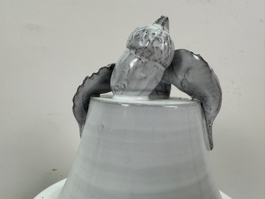 (4) Frontgate Italian White Ceramic Jars With Lids 11H To 16.5H [Photo 3]