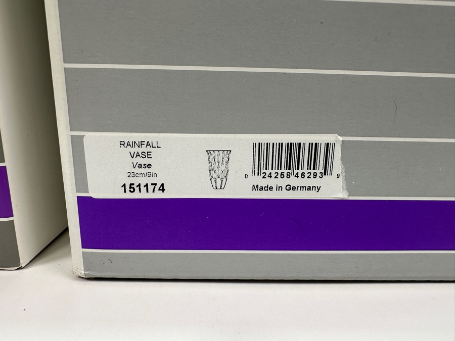 Pair Of Waterford Crystal 9' Vases With Original Boxes: Marquis Crosby Vase & Marquis Rainfall Vase [Photo 4]