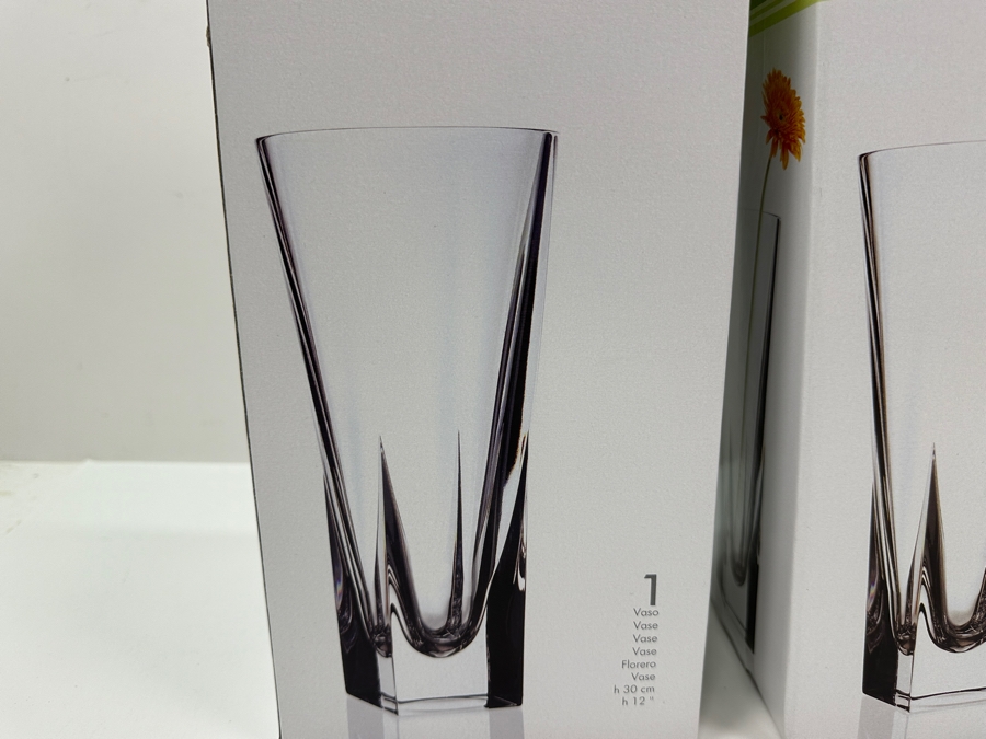 Pair Of Italian RCR Crystal Fusion 12' Vases With Original Boxes [Photo 5]