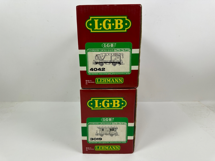 LGB Lehmann Gross Bahn The Big Train With Original Boxes: Postal Wagon Train 3019 & Matra Operating Crane Car 4042 [Photo 4]