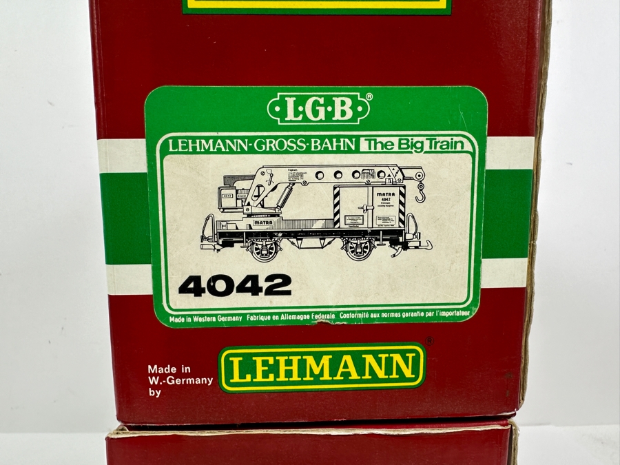 LGB Lehmann Gross Bahn The Big Train With Original Boxes: Postal Wagon Train 3019 & Matra Operating Crane Car 4042 [Photo 6]
