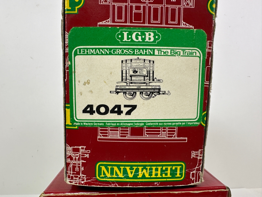 LGB Lehmann Gross Bahn The Big Train With Original Boxes: Rio Grande Caboose 4065 & Flat Car With Wine Barrel 4047 [Photo 8]