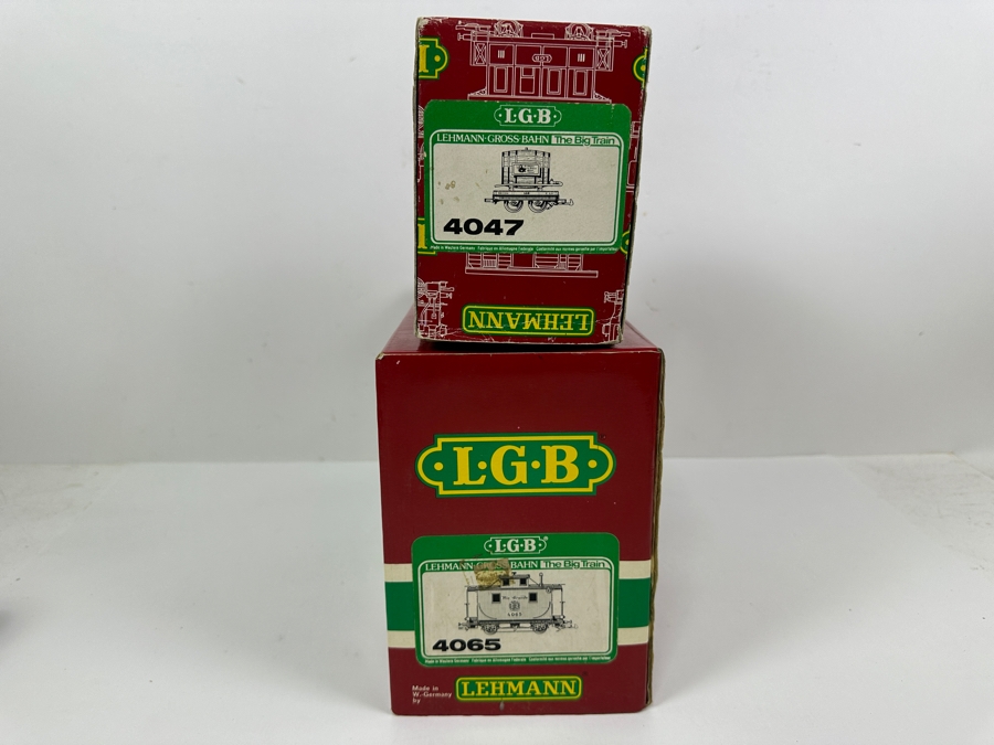 LGB Lehmann Gross Bahn The Big Train With Original Boxes: Rio Grande Caboose 4065 & Flat Car With Wine Barrel 4047 [Photo 6]