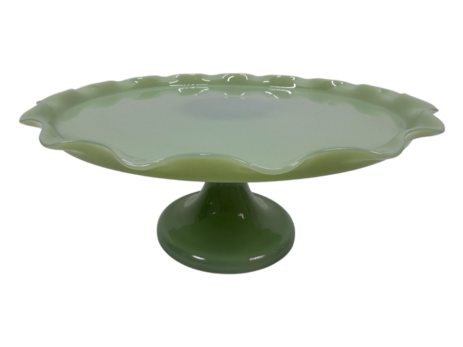 Just Added - Jadeite Glass Cake Stand 11W X 4.5H
