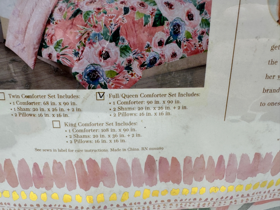 Just Added - New Barbarian By Barbara Ignatiev Gone Floral Comforter Set Full/Queen [Photo 6]