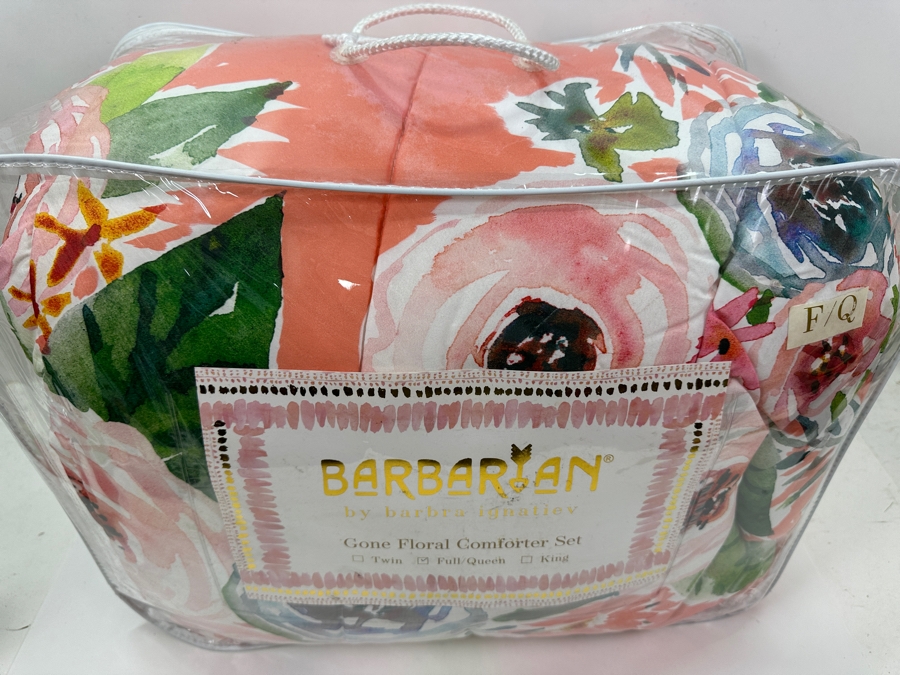 Just Added - New Barbarian By Barbara Ignatiev Gone Floral Comforter Set Full/Queen [Photo 4]