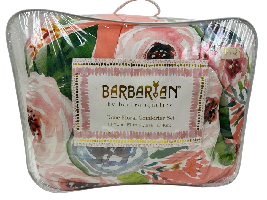 Just Added - New Barbarian By Barbara Ignatiev Gone Floral Comforter Set Full/Queen [Photo 1]
