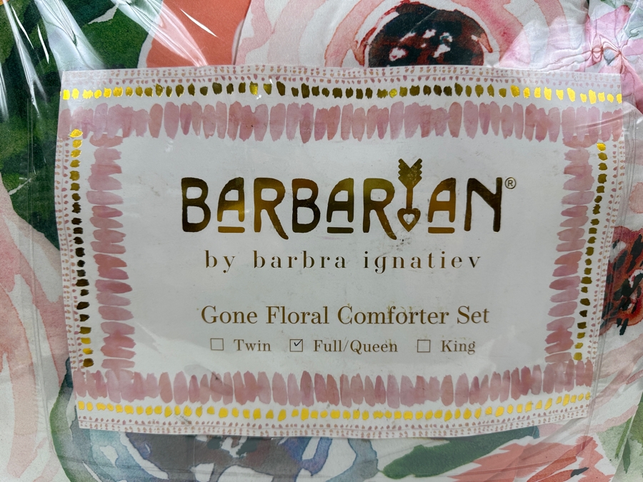 Just Added - New Barbarian By Barbara Ignatiev Gone Floral Comforter Set Full/Queen [Photo 3]