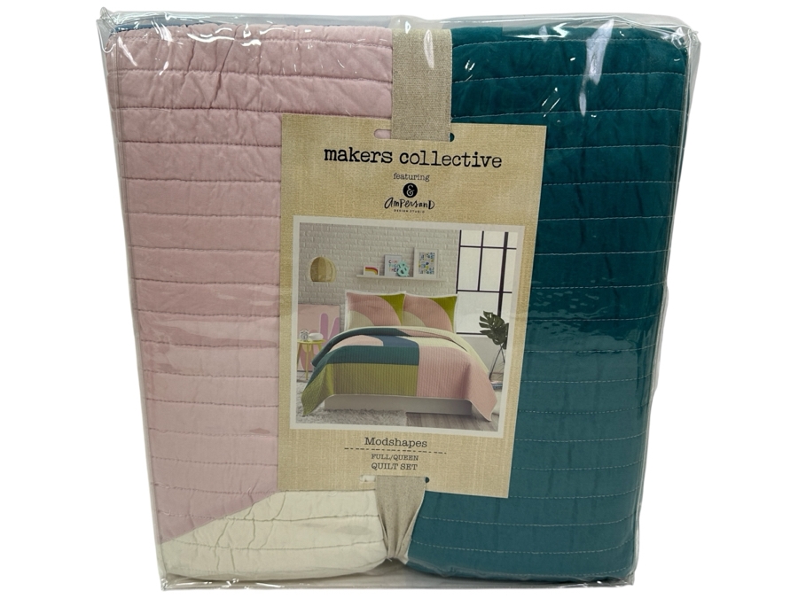 Just Added - New Makers Collective Featuring Ampersand Design Studio Modshapes Full/Queen Quilt Set [Photo 1]