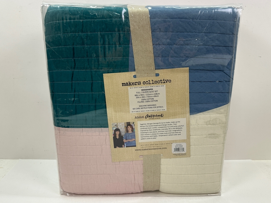 Just Added - New Makers Collective Featuring Ampersand Design Studio Modshapes Full/Queen Quilt Set [Photo 4]
