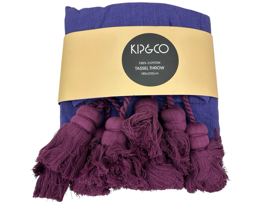Just Added - New Kip & Co 100% Cotton Tassel Throw Designed In Melbourne / Made In India 180cm x 230cm Retails $175 [Photo 1]