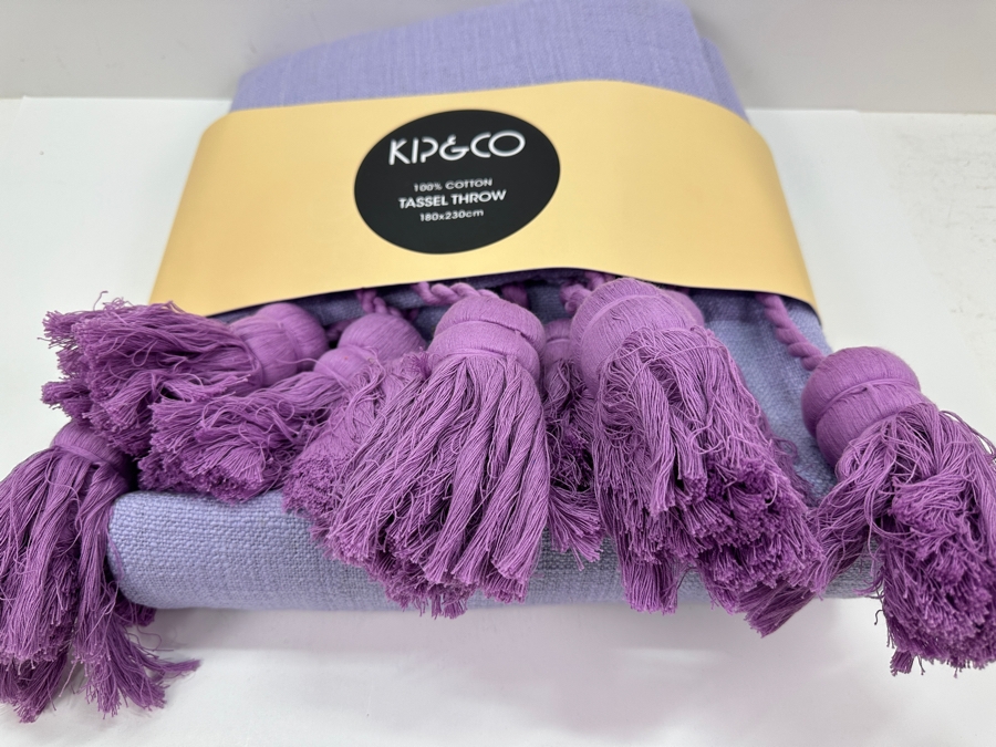 Just Added - New Kip & Co 100% Cotton Tassel Throw Designed In Melbourne / Made In India 180cm x 230cm Retails $175 [Photo 2]