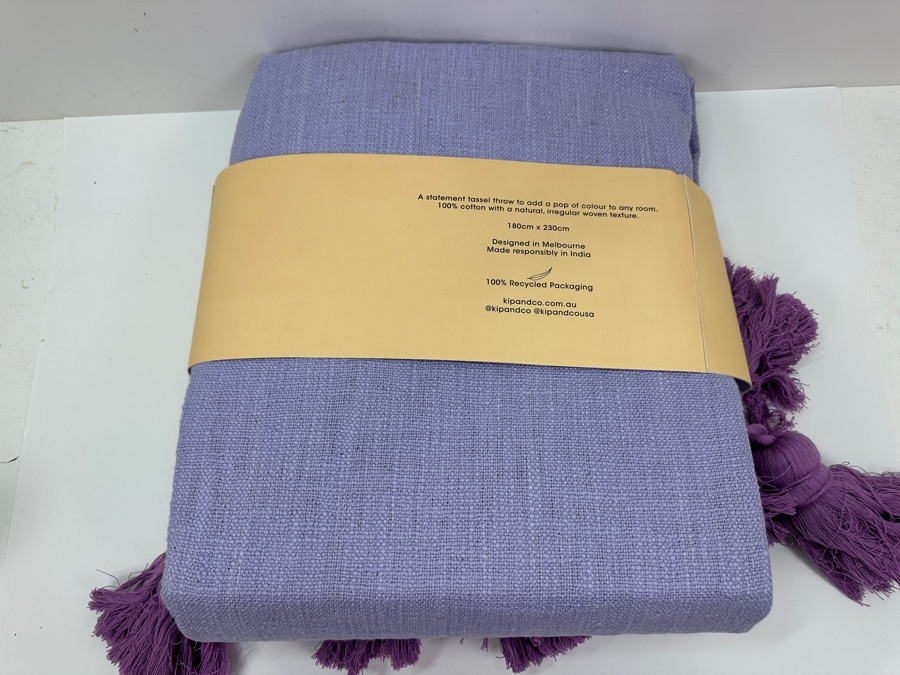 Just Added - New Kip & Co 100% Cotton Tassel Throw Designed In Melbourne / Made In India 180cm x 230cm Retails $175 [Photo 3]