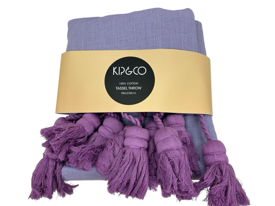 Just Added - New Kip & Co 100% Cotton Tassel Throw Designed In Melbourne / Made In India 180cm x 230cm Retails $175 [Photo 1]