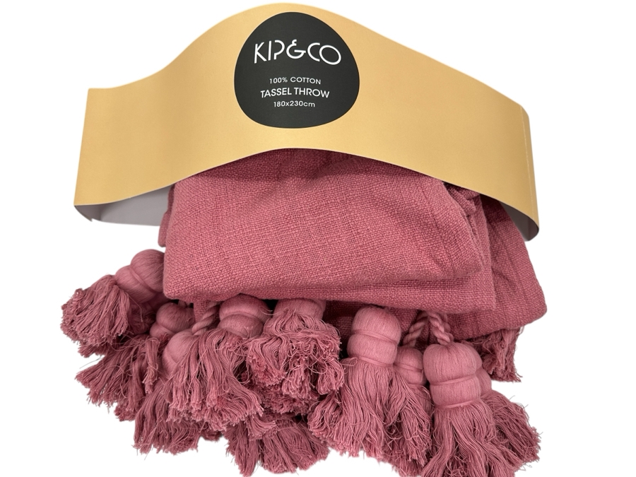 Just Added - New Kip & Co 100% Cotton Tassel Throw Designed In Melbourne / Made In India 180cm x 230cm Retails $175 [Photo 1]