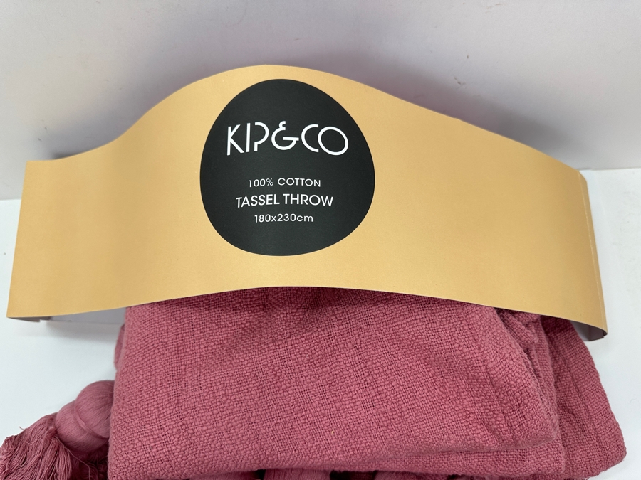 Just Added - New Kip & Co 100% Cotton Tassel Throw Designed In Melbourne / Made In India 180cm x 230cm Retails $175 [Photo 3]