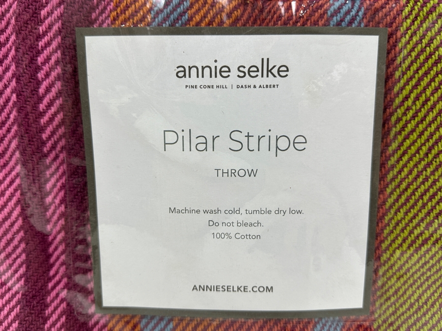 Just Added - New Annie Selke Pilar Stripe Throw Blanket 60 X 78 [Photo 2]