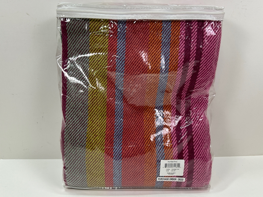Just Added - New Annie Selke Pilar Stripe Throw Blanket 60 X 78 [Photo 4]