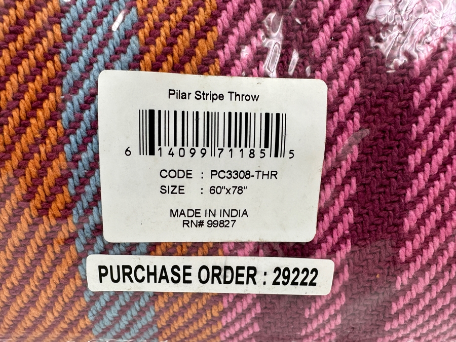 Just Added - New Annie Selke Pilar Stripe Throw Blanket 60 X 78 [Photo 5]