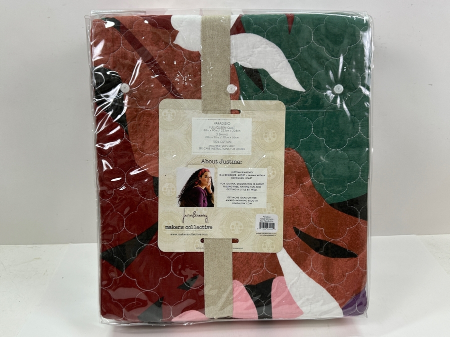 Just Added - New Justina Blakeney For Makers Collective Paradisio Full/Queen Duvet Set With Duvet & 2 Shams [Photo 4]