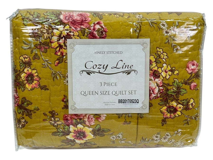 Just Added - New Cozy Line Finely Stitched 3 Piece Queen Size Quilt Set