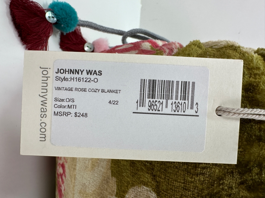 Just Added - New Johnny Was Vintage Rose Cozy Blanket Retails $248 [Photo 5]