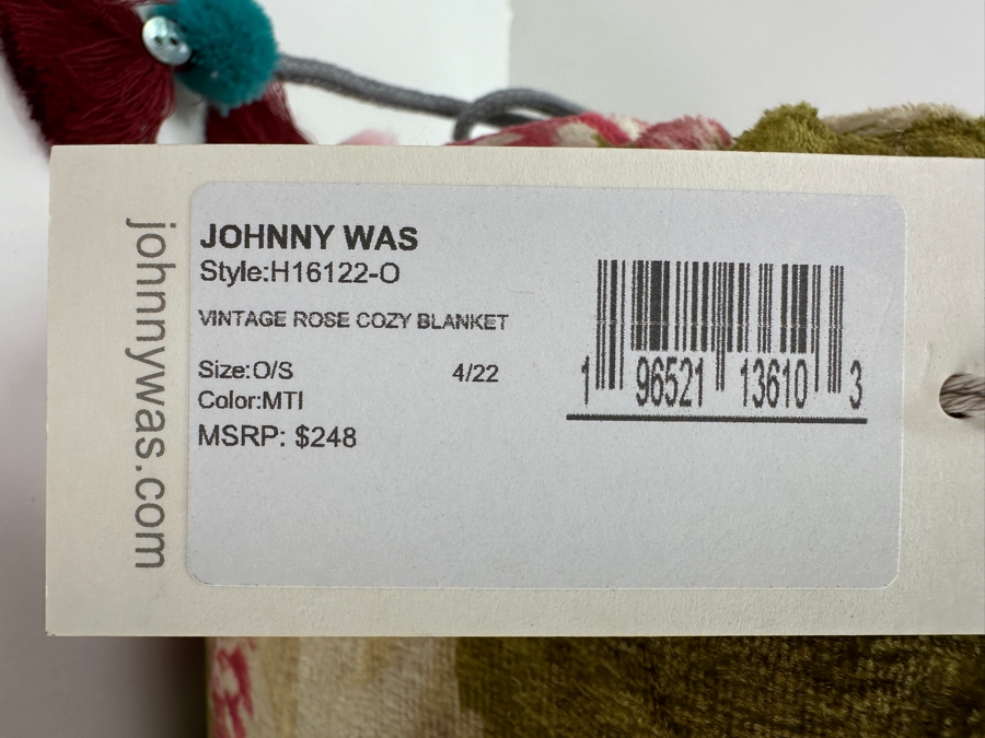 Just Added - New Johnny Was Vintage Rose Cozy Blanket Retails $248 [Photo 6]