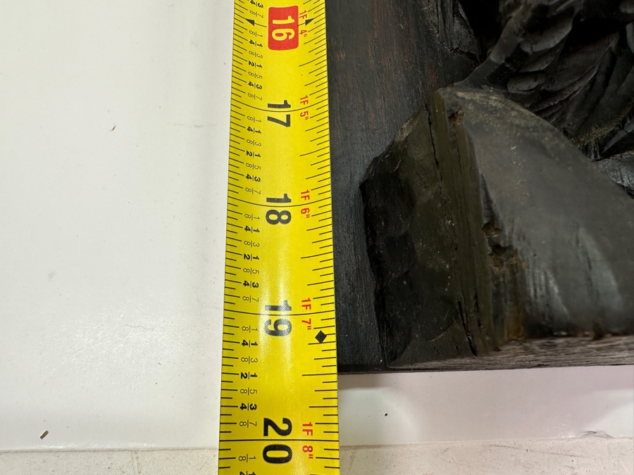 Just Added - Stunning Vintage 1953 Relief Carved Wooden Sculpture Of Jesus On The Cross Titled 'Pardonnez Leur' / 'Forgive Them' Signed Verso 12W X 19.5H X 7D [Photo 19]