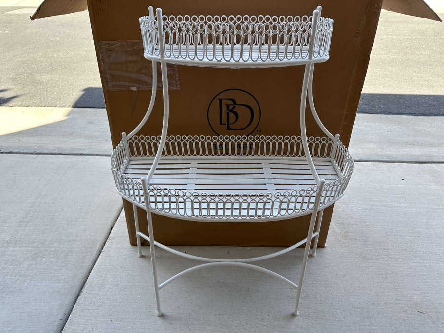 Just Added - New Ballard Designs Tivoli Topiary Plant Stand White [Photo 1]