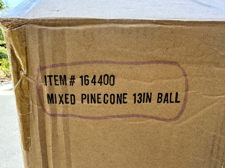 Just Added - Pair Of Frontgate 13' Pinecone Balls With Original Boxes [Photo 5]