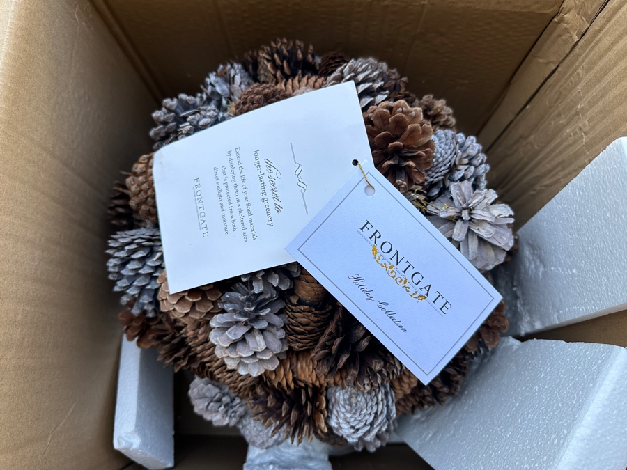 Just Added - Pair Of Frontgate 13' Pinecone Balls With Original Boxes [Photo 3]