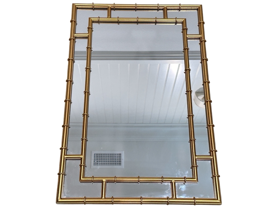 Just Added - Gold Finished Metal Hollywood Regency Style Wall Mirror 21 X 32 [Photo 1]